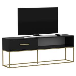 TV Lowboard mit Tür Schwarz - Gold