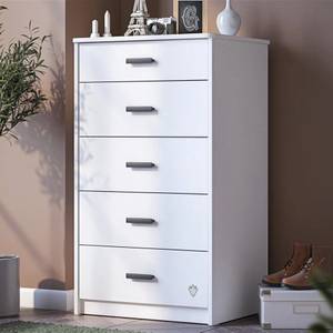 Commode haute Snow Blanc - Bois manufacturé - 60 x 104 x 48 cm