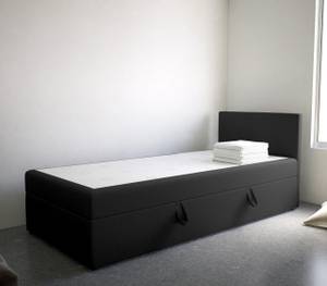 Einzelbett Torria Mini Basic Schwarz - Breite: 80 cm - Bettkasten rechts
