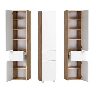 Badmöbel Set VASTO-WHITE (6-tlg.) Braun - Holzwerkstoff - 80 x 200 x 47 cm