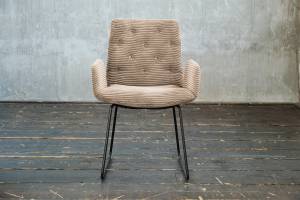 Chaise NEW CHARME Cordon KAWOLA chaise NEW CHARME fauteuil de salle à manger velours côtelé taupe - Taupe