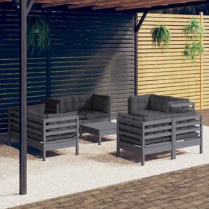 9-tlg. Garten-Lounge-Set mit Anthrazit Grau