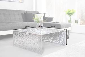 Couchtisch ABSTRACT Silber - Metall - 60 x 32 x 60 cm