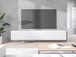 TV-Lowboard D180 MDF mit LED Beleuchtung Glas Weiß