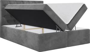 Boxspringbett mit Topper BOREO Grau - Breite: 120 cm - H4