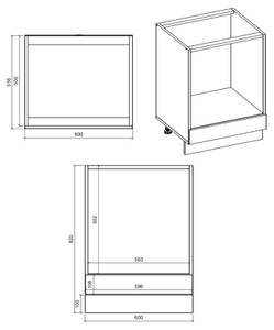 Küchenzeile BONN R6 mit Arbeitsplatte Grau - Weiß - Holzwerkstoff - 350 x 243 x 60 cm