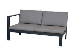 Loungegarnitur 5-Sitzer Taupe Grau - Metall - 224 x 66 x 224 cm