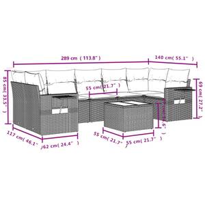 Gartensitzgruppe K5769(8-tlg) Schwarz - Massivholz - 69 x 62 x 55 cm