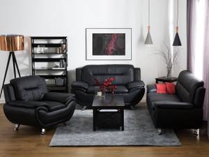 2-Sitzer Sofa LEIRA Schwarz - Silber