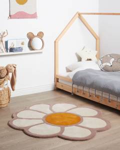 Tapis enfant THUMBELINA Blanc - Fourrure véritable - 120 x 120 cm