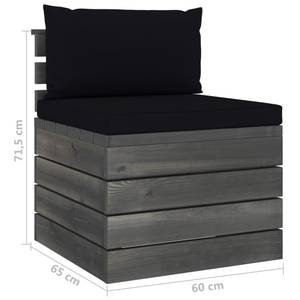 Gartensitzgruppe K114(6-tlg) Schwarz - Massivholz - 72 x 65 x 60 cm