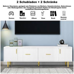 TV-Lowboard LucyDiana Ⅱ Weiß - Holzwerkstoff - Metall - Kunststoff - 40 x 50 x 170 cm