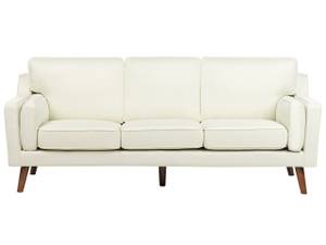 3-Sitzer Sofa LOKKA Cremeweiß - Eiche Hell - Weiß