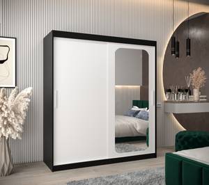 Armoire à portes coulissantes promo t2 Noir - Blanc - Largeur : 180 cm - 2 porte