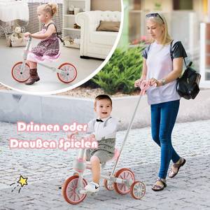 4 in 1 Kinder Dreirad + Laufrad Pink - Kunststoff - 72 x 101 x 37 cm