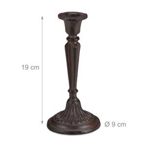 4x Bougeoir décoratif vintage Noir - Marron foncé