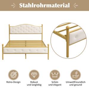 Metallbett JSTC40 Gold - Metall - 143 x 97 x 209 cm