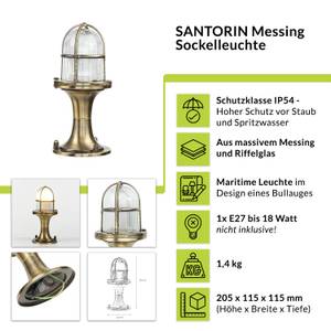 Stehleuchte SANTORIN Schwarz - Messing - Messing Matt - Silber / Grau - Silbergrau - Durchscheinend - 11 x 25 x 11 cm