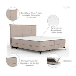 Boxspringbett Metis Beige - Breite: 126 cm