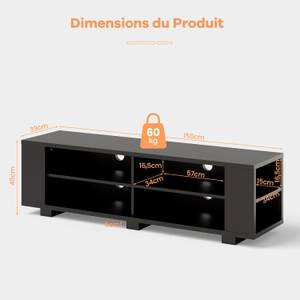 Meuble TV avec 6 Compartiments TI82392 Noir