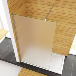 Milchglas Duschwand Walk-In Grau - Glas - 110 x 200 x 1 cm