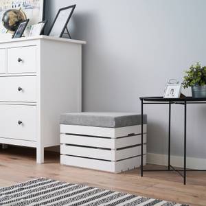 Coffre-Siège en Bois WHITE  lot de 2 Gris lumineux