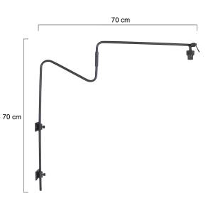 Wandleuchte Linström Schwarz - Metall - 10 x 70 x 10 cm