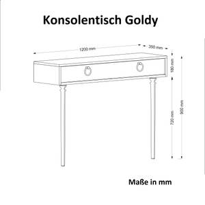 Konsolentisch Goldy Walnuss Braun - Holzwerkstoff - 120 x 90 x 35 cm
