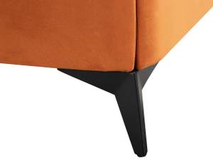 Lit double MELLE Noir - Orange - Largeur : 156 cm