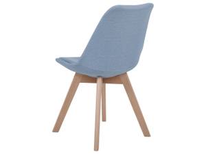 Chaise de salle à manger DAKOTA Bleu - Bleu clair - Chêne clair - 47 x 84 x 43 cm - Lot de 2 - Vernis mat - Non revêtu