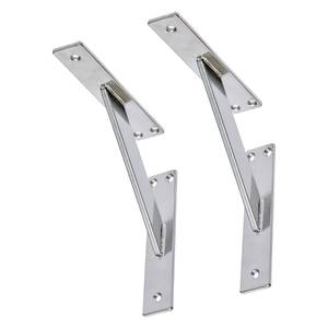 Regalhalter 2er Set aus Aluminium Silber - 12 x 12 cm