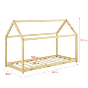 Lit Cabane Netstal avec Matelas Imitation épicéa - 160 x 132 x 80 cm