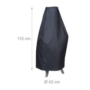 Protection noire poêle extérieur 110 cm Noir - Matière plastique - Textile - 42 x 110 x 42 cm