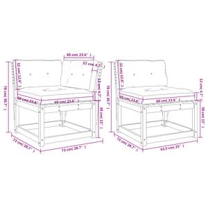 Gartensitzgruppe K6623(5-tlg) Braun - Massivholz - 78 x 73 x 64 cm