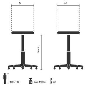 Stehhilfe BALANCE SIT III W Weiß - Textil - 36 x 56 x 36 cm