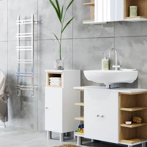 Mobilier de salle de bains Aquis Imitation chêne de Sonoma - Blanc