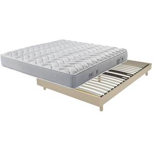 Matelas et sommier Mousse - Maryland - S Jaune - Bois manufacturé - Textile - 160 x 20 x 200 cm