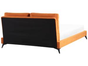 Lit double MELLE Noir - Orange - 176 x 95 x 228 cm