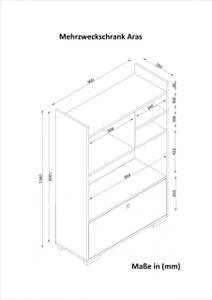 Mehrzweckschrank Küchenschrank Aras Weiß Weiß - Holzwerkstoff - 90 x 134 x 35 cm