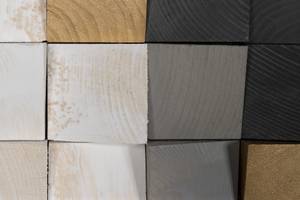 Tableau en bois Gilded Clouds Noir - Gris - En partie en bois massif - 75 x 75 x 8 cm