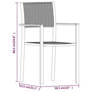 Garten-Essgruppe (5-teilig) 3013401-2 Weiß - Metall - 80 x 74 x 80 cm