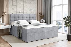 Boxspringbett BERO Hellgrau - 200 x 110 cm - H3