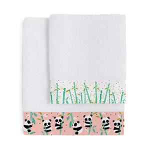 Panda garden Handtuch- set Pink - Textil - 1 x 70 x 140 cm