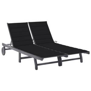 Chaise longue 3009264-2 Noir - Profondeur : 123 cm