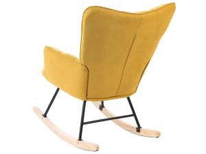 Fauteuil à bascule OULU Noir - Chêne clair - Jaune