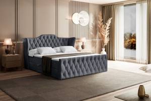 Boxspringbett VILA-Z Steingrau - Breite: 160 cm - H3