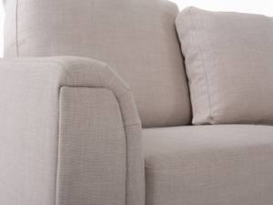 Ecksofa OSLO 2-tlg Beige - Silber - Armlehne davorstehend rechts - Ecke davorstehend links - Mit Hocker - Mit Kissen - Textil