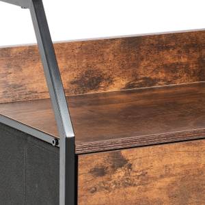 Table de chevet style industriel Noir - Marron - Bois manufacturé - Métal - 47 x 61 x 39 cm