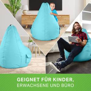 Lot de 2: pouf + tabouret "Cozy+Cube" Turquoise