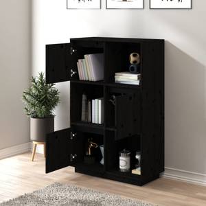 Highboard DE1575 Schwarz - Massivholz - 35 x 117 x 74 cm